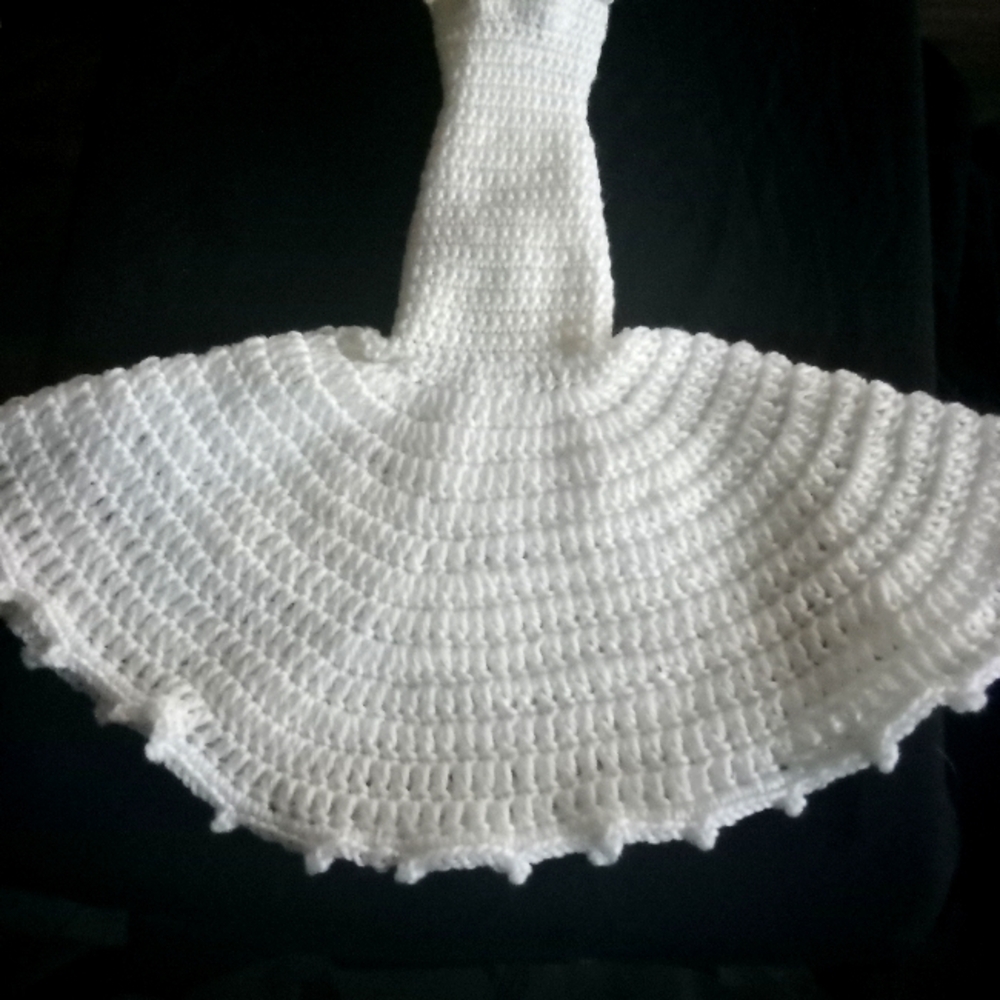 Handmade Crochet Barbie trumpet styled bridal gown